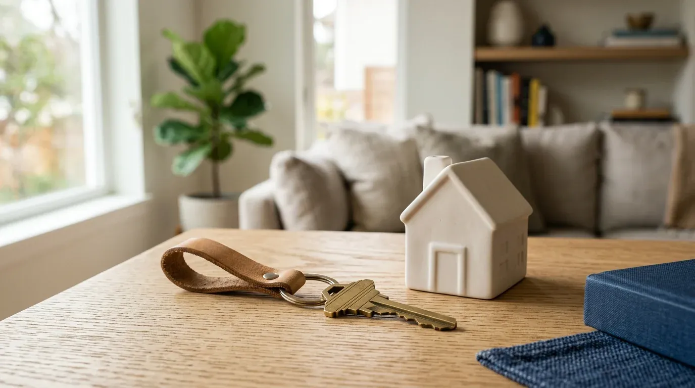 Clés du logement et maison miniature — symbole de protection et multirisque habitation