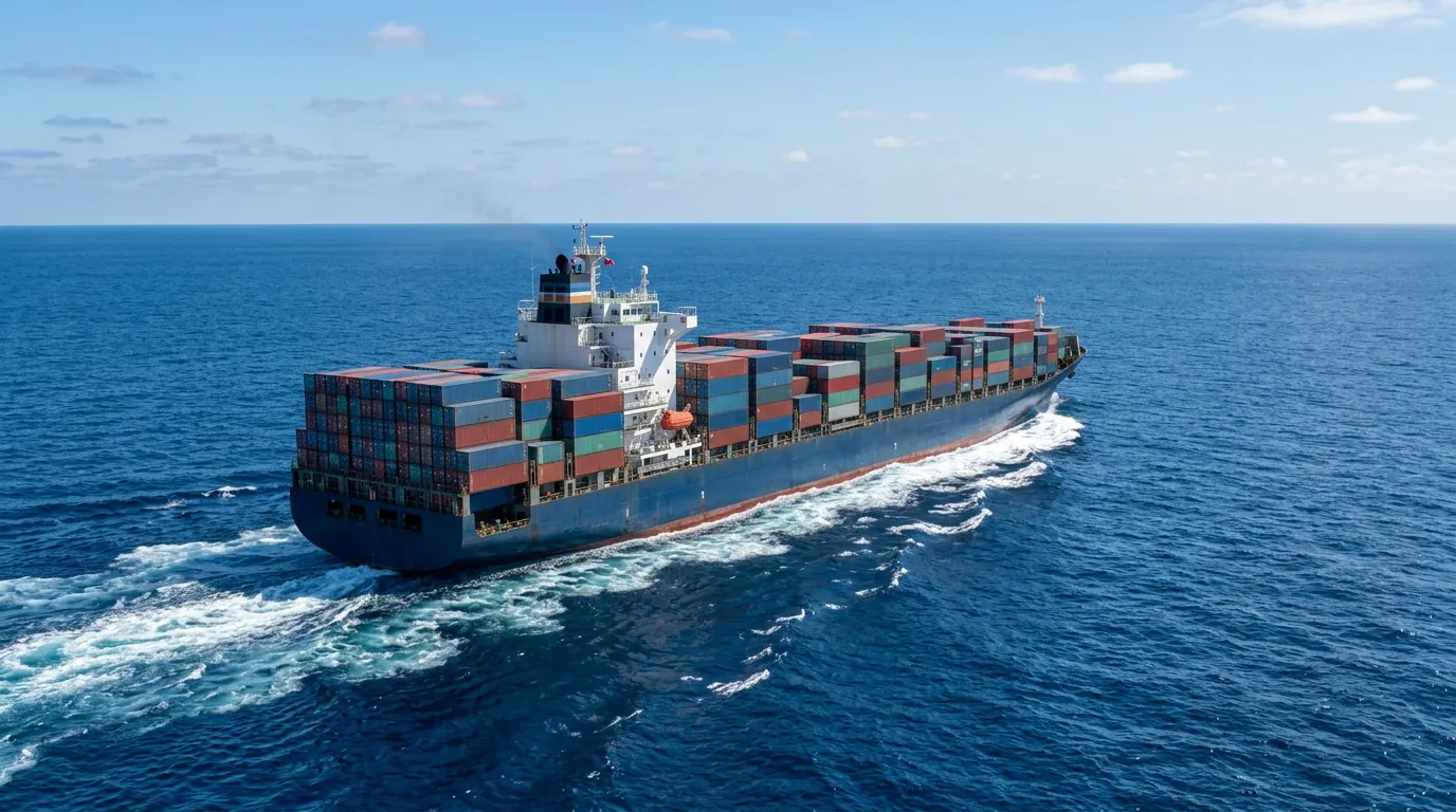 Navire de commerce en mer, transport maritime
